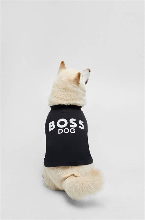 BOSS - Dog T-shirt in cotton with logo print - Black