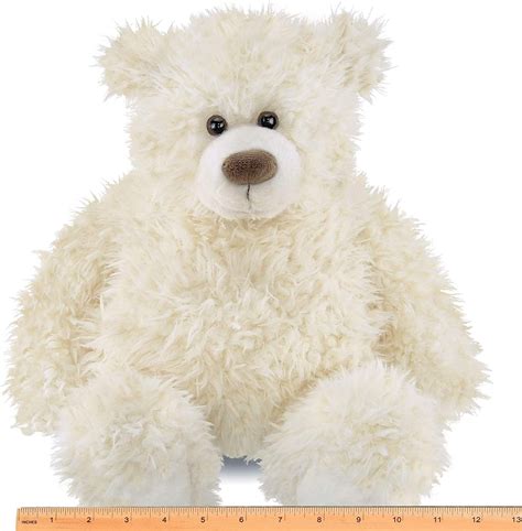 Buy Bearington Scruffy White Plush Teddy Bear Stuffed Animal, 18 inch ...
