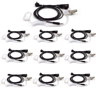 Buy (10-Pack) 1-Pin Transparent Concealed Acoustic Tube Headphones with ...