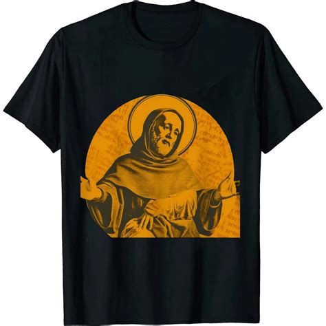JEUXUS Catholicism Gold St. Joseph Of Cupertino Christian Saint T-Shirt - Walmart.com