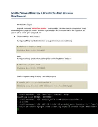 Image result for MySQL Recovery Root Password