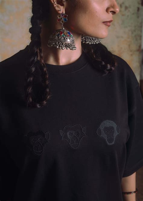 Monkey Tribe Black Tee – Iconic Streetwear – Three Monkeys