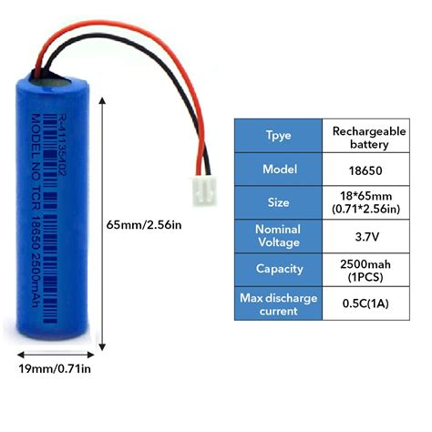 KP Original Battery 18650 2500mAh SM2P 2.54 JST Connector 3.7V ...