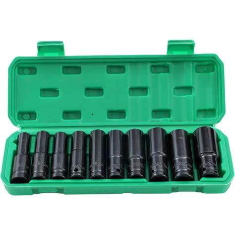 STARQ 10pcs Deep Impact Socket Set Universal Socket Metric Drive Hex L ...