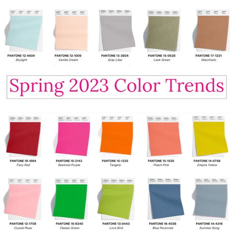 Color Palette 2023 Pantone - Spécialiste de la Révision 2023