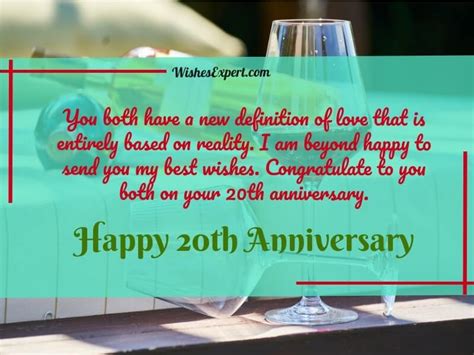 35+ Happy 20th Anniversary Wishes And messages