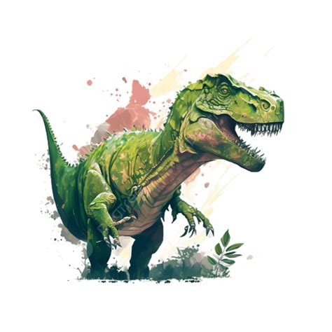 Tyrannosaurus Rex Dinosaur Green Illustration, Tyrannosaurus Rex ...