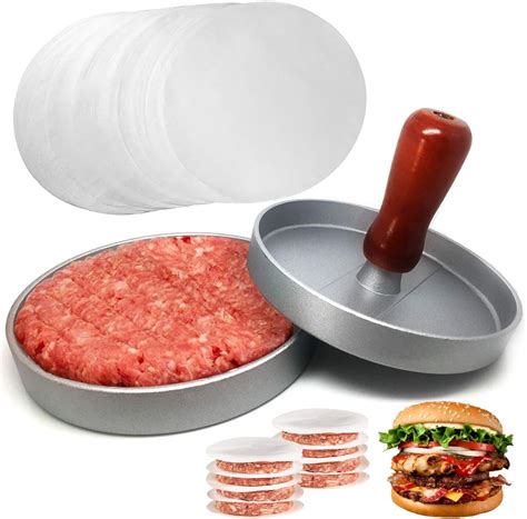 Amazon.com: Shop Square Burger Press Patty Maker with 100 Patty Papers ...