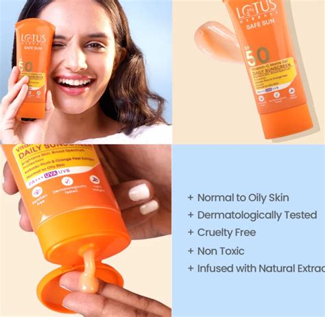 Lotus Herbals Safe Sun Daily Multi-Function Sunscreen SPF 50+ PA ...