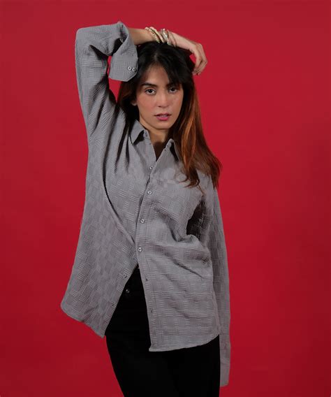 Popcorn Textured - Light Grey - Regular Fit Shirt