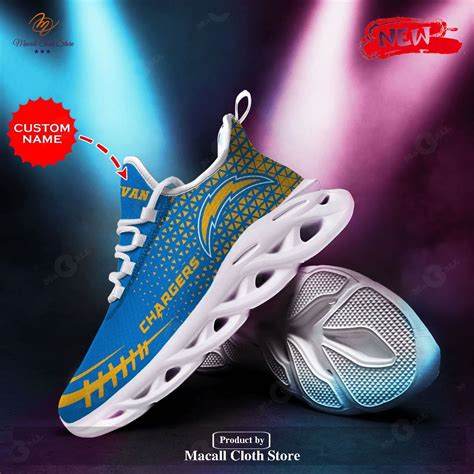 Personalized Name Los Angeles Chargers Running Sports Shoes For Men Women Max Soul Sneaker Shoes ...