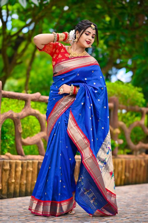 Violet Paithani Silk Saree With Zari Weaving Work | Bridal Wedding Wea ...