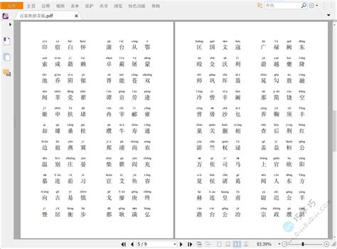 儿童启蒙《百家姓》带拼音版PDF精排，了解中华姓氏和汉字文化，支持A4纸打印 - Get巧不巧