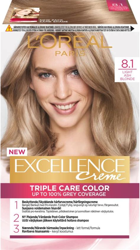 Loreal Paris Excellence Crème Excellence Creme 8.1 Light Ash Blonde ...