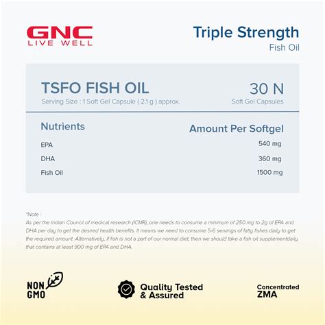GNC Triple Strength Fish Oil - 1500 mg Fish Oil with 900 mg of highly ...