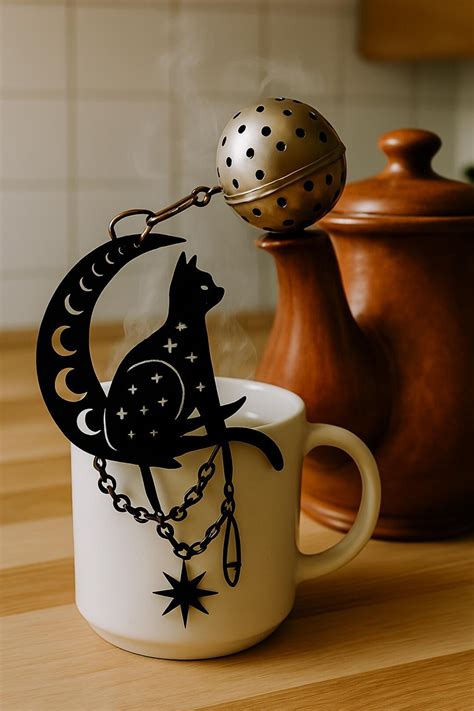 Black Cat Tea Infuser - Loose Leaf Tea Ball With Charm - Halloween Gift ...