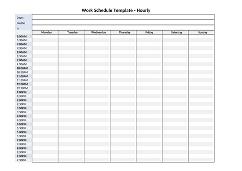 Free Printable Hourly Schedule Templates [Excel, PDF, Word] Weekly