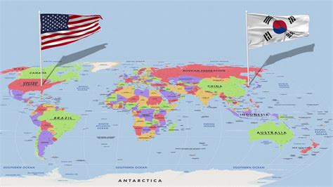Map Of America And Korea