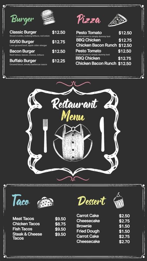 Image result for Chalkboard Menu Script