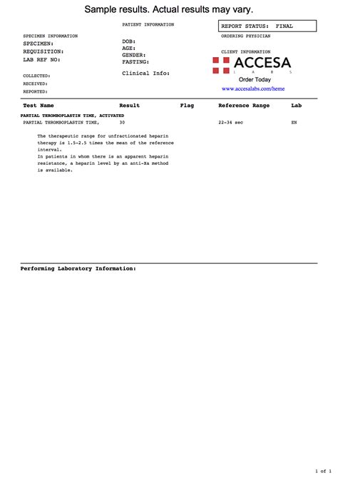 PTT Test - PTT Blood Test | Accesa Labs