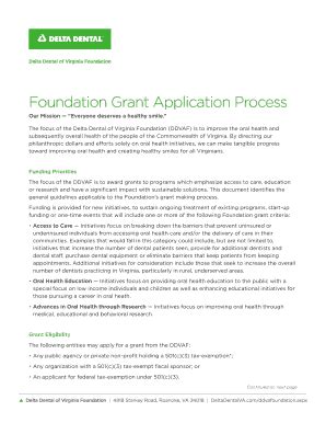 Fillable Online Foundation Grant Application Process Fax Email Print ...