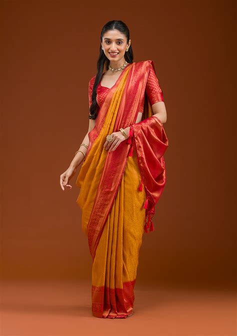 Yellow Saree - Buy Yellow Colour Sarees Online At Koskii