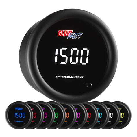GlowShift 10 Color Digital 2200F Pyrometer Exhaust Gas Temp Gauge Kit ...