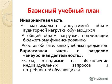 Что такое вариативная часть учебного плана