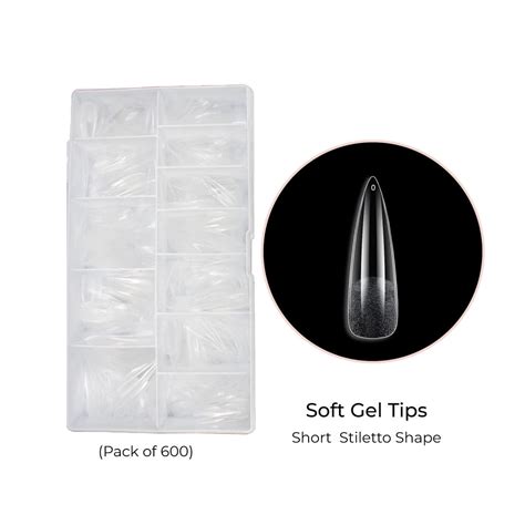 Emigel - Soft Stiletto Shape Nail Tips - Pack of 600 Pcs – Emigel ...