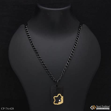 Exquisite Design High-Quality Black Color Chain Pendant Combo for Men ...