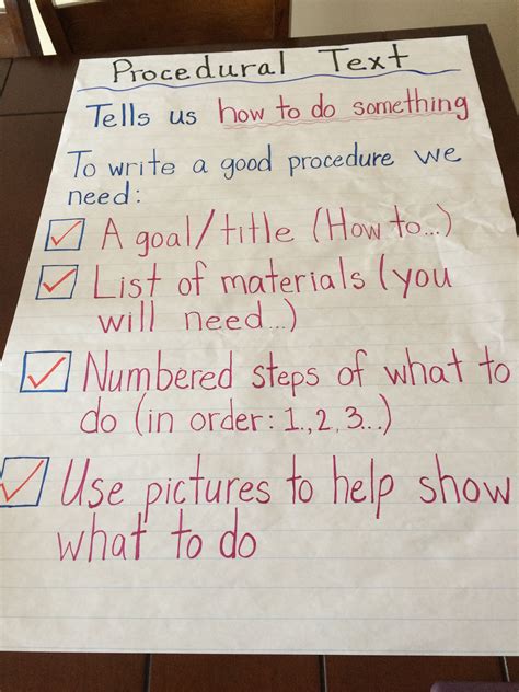 Image result for Procedural Writing Anchor Chart