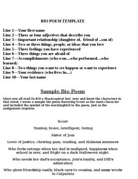 Image result for Bio Poem Examples