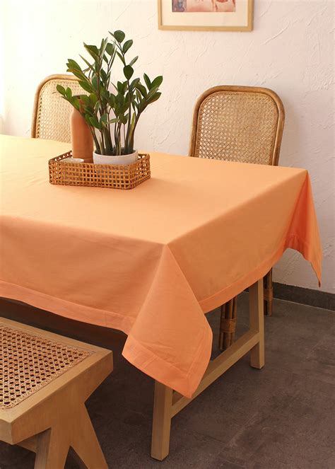 Get Solid Orange Cotton Table Cover-Medium at ₹ 1299 | LBB Shop