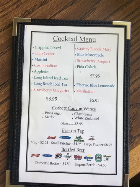 Menu at Wilkerson's Seafood Restaurant, Colonial Beach