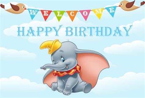 ERIC 7x5ft Cartoon Dumbo Elephant Party Photography Backdrop Kids Baby ...
