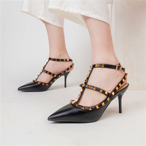 TANIUM- Party Wear Kitten Heel in-Black, Beige. – vanson-stores