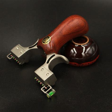 Solid Wood Slingshot Elephant Dragon Stainless Steel Sliding Sight Cli ...