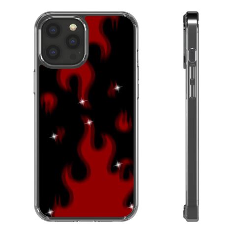 Flame Phone Case, iPhone Case, Black and Red Phone Case, Black and Red ...