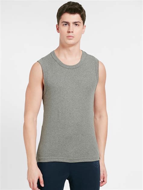 Shop JOCKEY Men's Super Combed Cotton Rib Solid Round Neck Muscle Vest ...