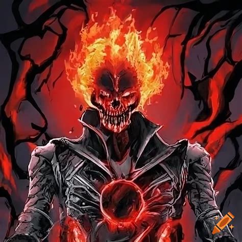 Crimson ghost rider character on Craiyon
