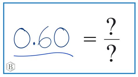 0.60 as a Fraction (simplified form) - YouTube
