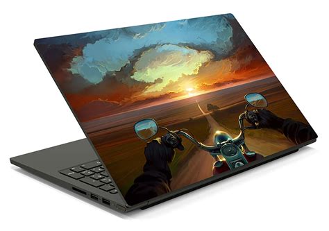 ISEE 360® Laptop Skin Cover Laminated Rider Abstract Stickers and Free ...