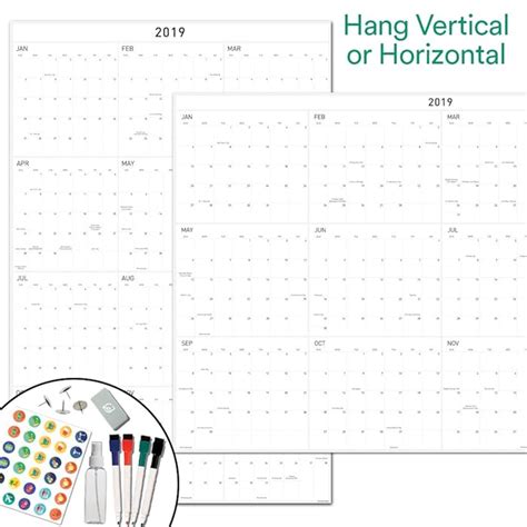 Buy Large Dry Erase Wall Calendar - 24x39 Inches - Blank Undated 2021 ...