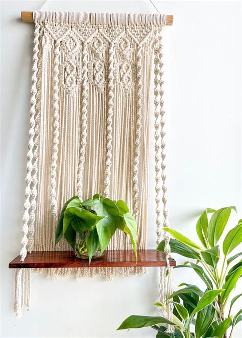 Single Shelf Macramé Wall Hanging | Plant Holder – Story of Knots