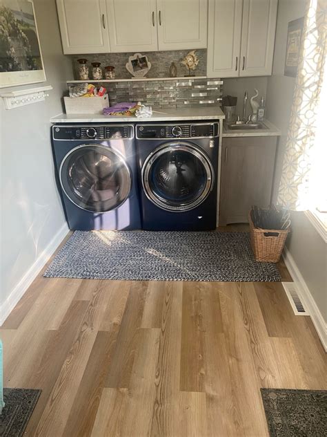 Neutral Laundry Room Flooring - COREtec Luxury Vinyl Plank