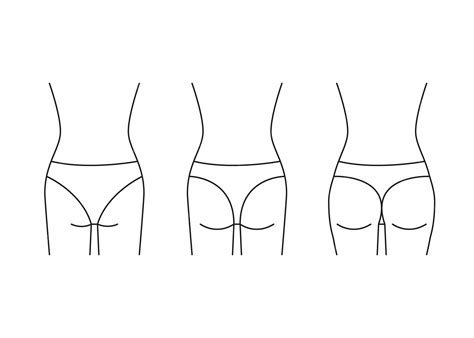 Premium Vector | Types of butt woman shape buttock back line icon ...