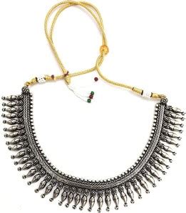 JDDCART Golden Tribal Necklace Silver for Rakhi teej janamashtmi garba ...