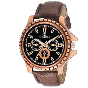 Gesture Classy Copper Elegant Men's Watch-5506 : Amazon.in: Fashion
