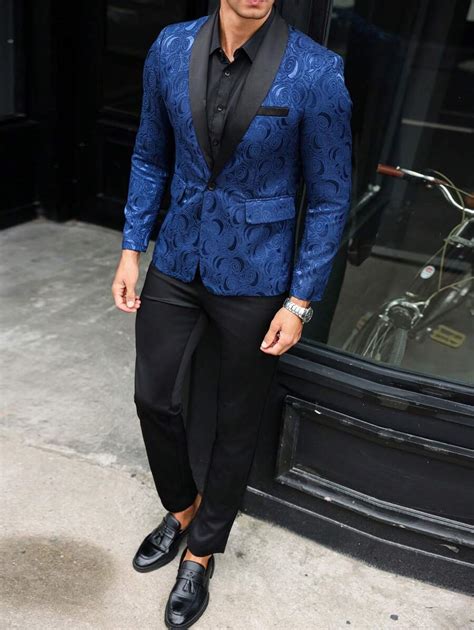 Manfinity Mode Ensemble costume 2 pièces homme: blazer jacquard et ...