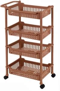 3D METRO SUPER STORE Fruits/Vegetables Kitchen Rack Plastic 4 Layer ...